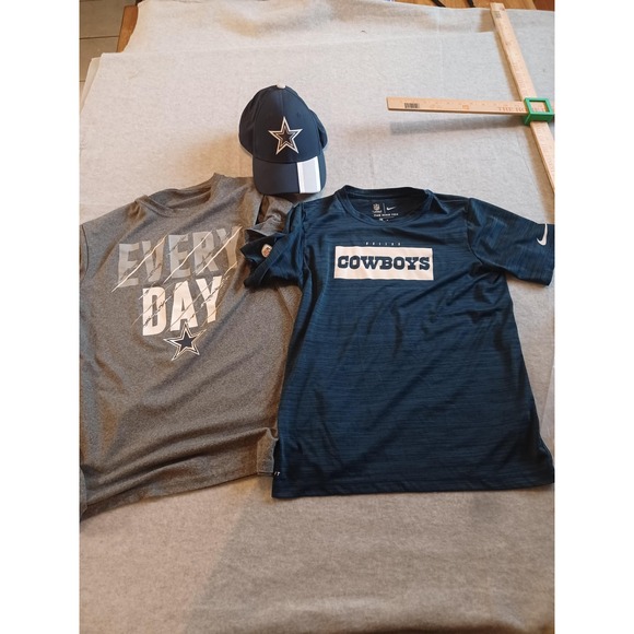 Dallas Cowboys Shirts Cap Hat Snap Back Youth M Blue White NFL Football Lot Nike - Picture 1 of 16
